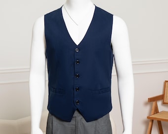 Gilet casual in lino, gilet estivo in lino, cardigan in lino e cotone di grandi dimensioni, gilet in lino da sposo personalizzato, regalo per lui