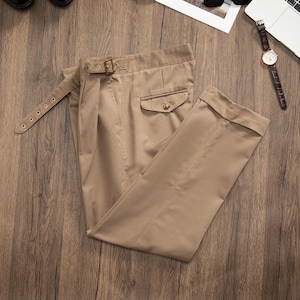 Pantalon décontracté en coton délavé printemps-été, pantalon en coton avec plis pour homme, pantalon militaire gurkha personnalisé, cadeau pour mari