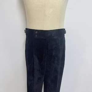 Simple Double Breasted Corduroy Pants, Men Corduroy Pants with Pleats, High Waisted Corduroy Trousers, Corduroy Gurkha Pants
