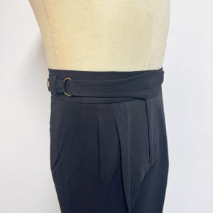 Pantalon vintage en coton boutonné, Pantalon en coton délavé pour homme, Pantalon ample en coton respirant, Pantalon gurkha taille haute à ourlet roulé