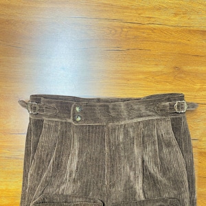 Autumn Winter Warm Corduroy Pants, Men Vintage Corduroy Pants, Casual High Waisted Corduroy Trousers, Rolled Corduroy Gurkha Pants