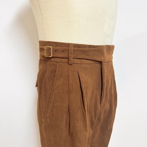 Simple Corduroy Pants with Pleats, Men Casual Corduroy Pants, Spring Fall Comfort Corduroy Pants, Straight Leg Rolled Hem Gurkha Pants