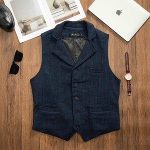 Mens casual wool vest deals