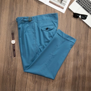 Frühling Sommer Lässige Leinenhose, Männer Leinenhose mit Falten, Atmungsaktive Baumwolle Leinenhose, Rollsaum mit Taschen Gurkha Hose