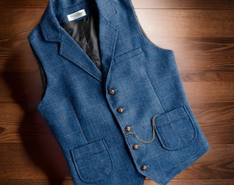 Custom Wool Vest, Men Loose Wool Vest, Vintage Wool Tweed Waistcoat, Personalized Casual Wool Vest, Business Wool Vest, Gifts for Him