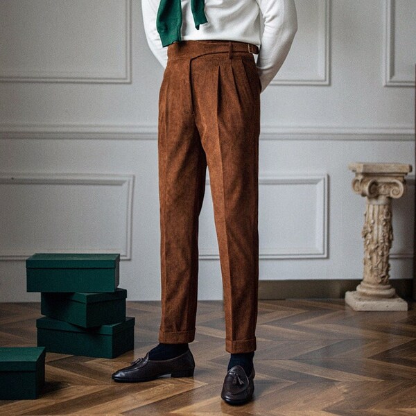 Pleated Corduroy Pants - Etsy