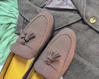 Wedding Shoes for Men, Groom Gift, Men's Dress Shoes, Wedding Party Shoes for Men, Handmade Tassel Loafers, Casual Suede Loafers