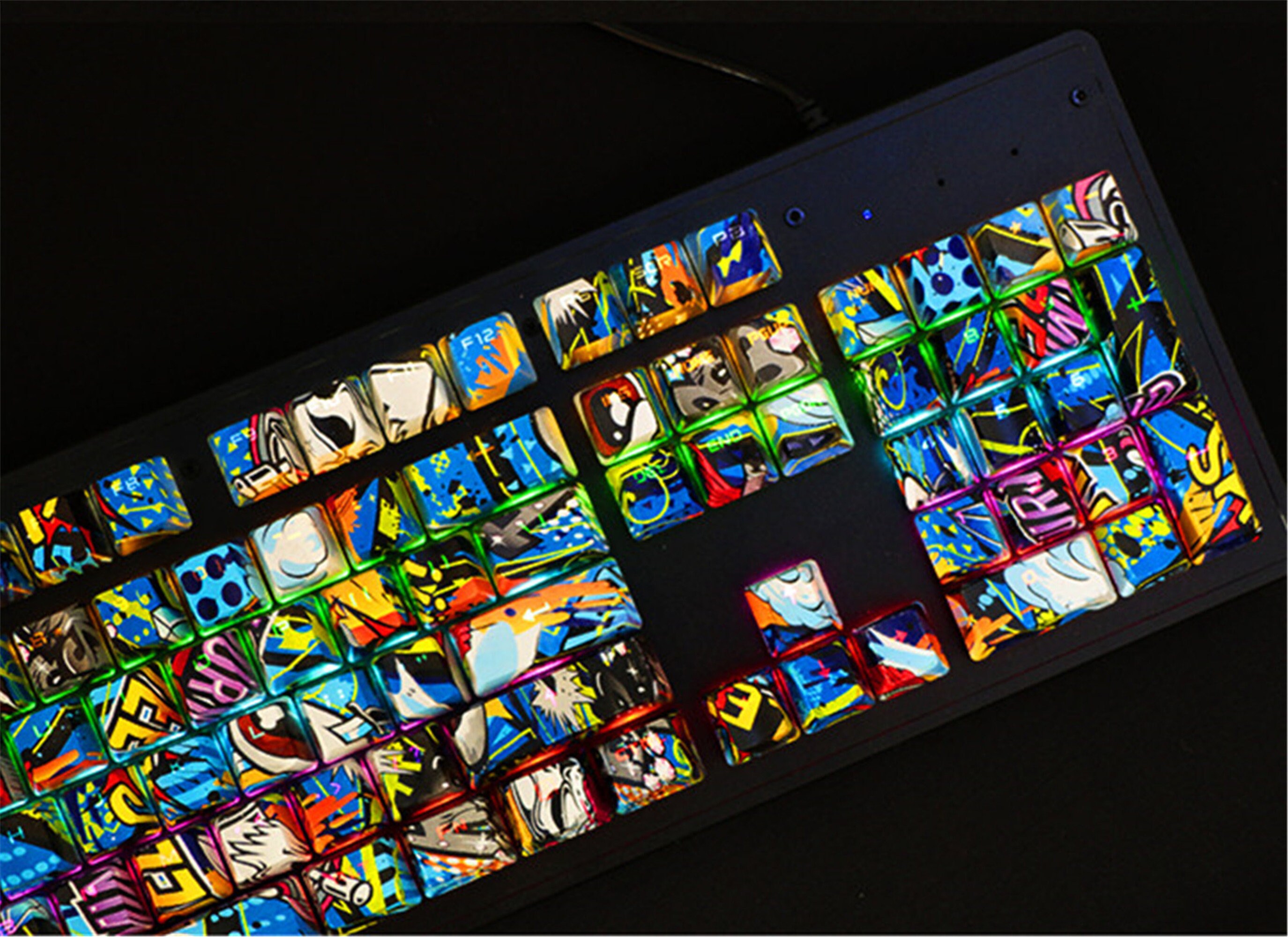 Graffiti OEM Keycaps Set Artisan Resin 64/87/98/104 Keycaps Etsy