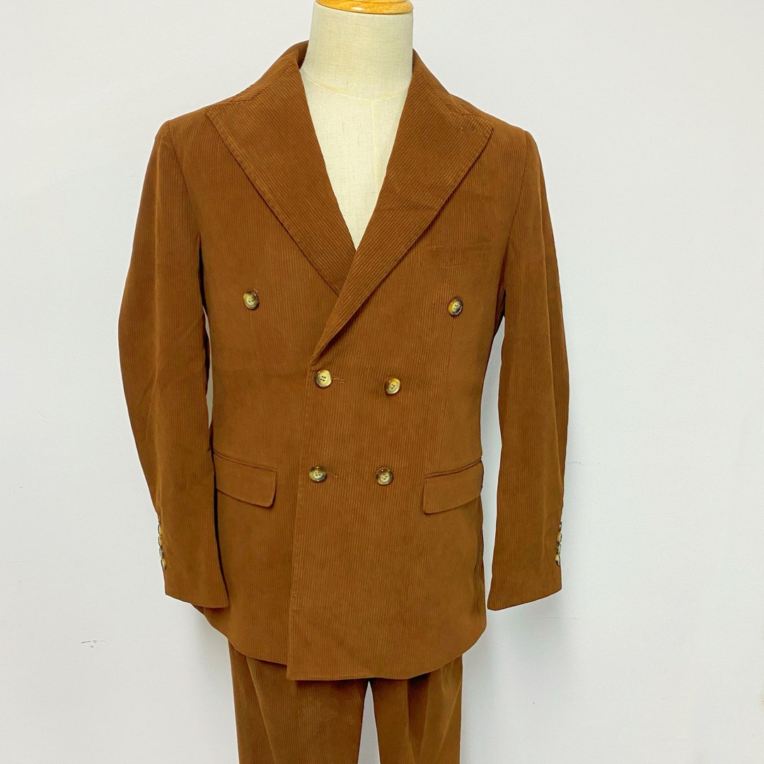 Men Corduroy 2-Piece Winter Suit