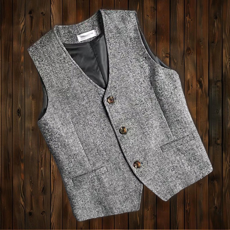 Chaleco de lino informal de verano, chaleco de lino y algodón sencillo para hombre, chaleco de lino y algodón ajustado de talla grande, chaleco de lino y algodón de 5 colores Gris