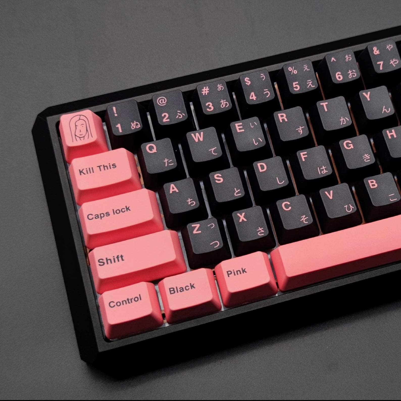 Japan Keycap OEM Pink Keycaps Set Artisan 64/87/98/104 Key Etsy