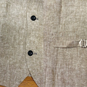 Chaleco de lino informal de verano, chaleco de lino y algodón sencillo para hombre, chaleco de lino y algodón ajustado de talla grande, chaleco de lino y algodón de 5 colores imagen 6
