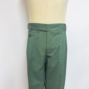 Pantalon en coton délavé simple, Pantalon en coton pour homme avec plis, Pantalon en coton douillet printemps-automne, Pantalon taille haute en gurkha à ourlet roulé