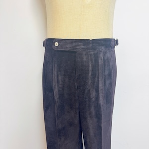 Pantalones de pana holgados con pliegues, pantalones de pana cálidos para otoño e invierno, pantalones de pana casuales para hombres, pantalones de pana Gurkha con dobladillo enrollado