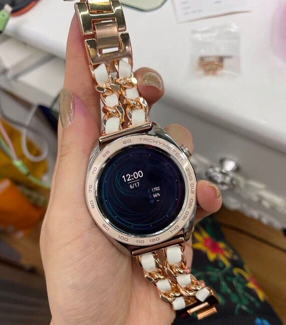 Double Samsung Watch Band Silver Watch Active 40mm Rose Gold Etsy