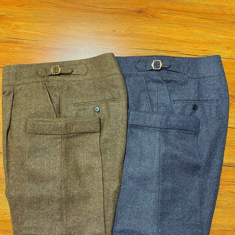 Men Wool Pants With Pleats, Classic Texture Wool Pants, Cozy Woolen