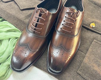 Leather Formal Shoes Men, Party Shoes for Men, Dress Shoes, Wedding Shoes, Banquet Luxury Leather Shoes, Artificial Leather
