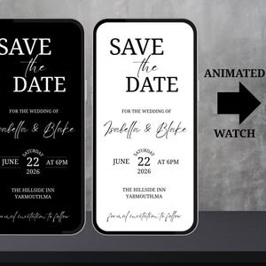 Digital Invite Electronic Save the Date, Minimal Save the Date E-invite Template, Electronic Save The Date Digital, Download Text Message