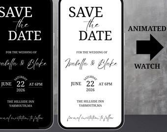 Digital Invite Electronic Save the Date, Minimal Save the Date E-invite Template, Electronic Save The Date Digital, Download Text Message