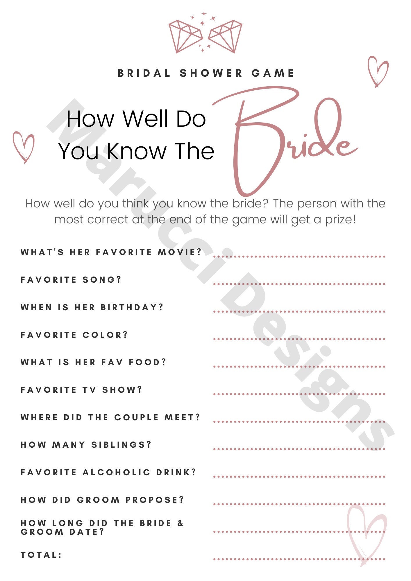 Bridal Shower Games Printable Bridal Shower Games Minimalist Etsy