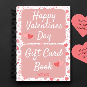 Libro de tarjetas de regalo de San Valentín, álbum de fotos de tarjetas de regalo, regalo de San Valentín para ella, regalo para mamá, regalo de San Valentín, regalo de San Valentín imprimible, novia