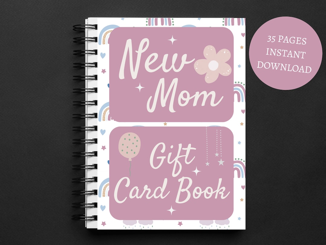 New Mom Gift Card Book Baby Shower Gift Printable Gift Card Book Baby Shower Gift for Her