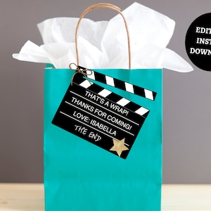 Printable Movie Party Favor Tags,Movie Party. Hollywood Theme. Movie Night Party. Gift Tags. Favor Tags. Movie Party Favor Tags, movie party