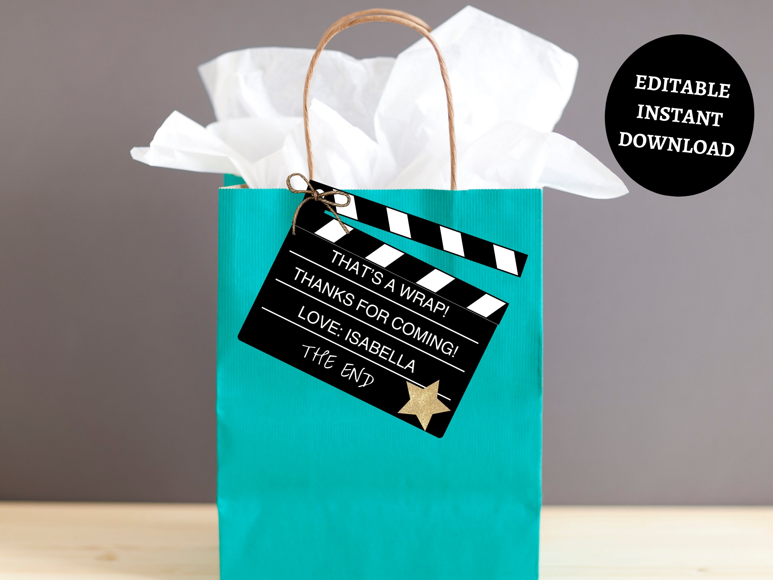 thumbnail image 2 of 24 Gold Star Cello Bags – Hollywood Movie Awards Party Favors Or Goody Bags 2 of 3
