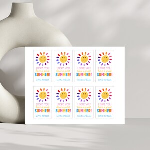 End of School Year Tags, Sun Gift Tags, Teacher Thank You, Last Day of ...