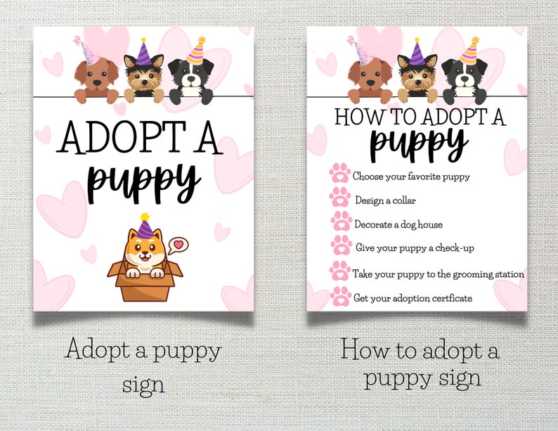 Puppy Party Games, Adopt a Puppy Party, Dog Adoption Birthday Party ...