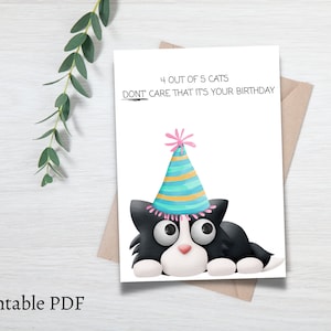 Cat Birthday Card, funny Cat card, Birthday Card for Crazy Cat Lady, Cat Lovers Card, Printable Birthday Card, Cat Lover Gift, birthday card