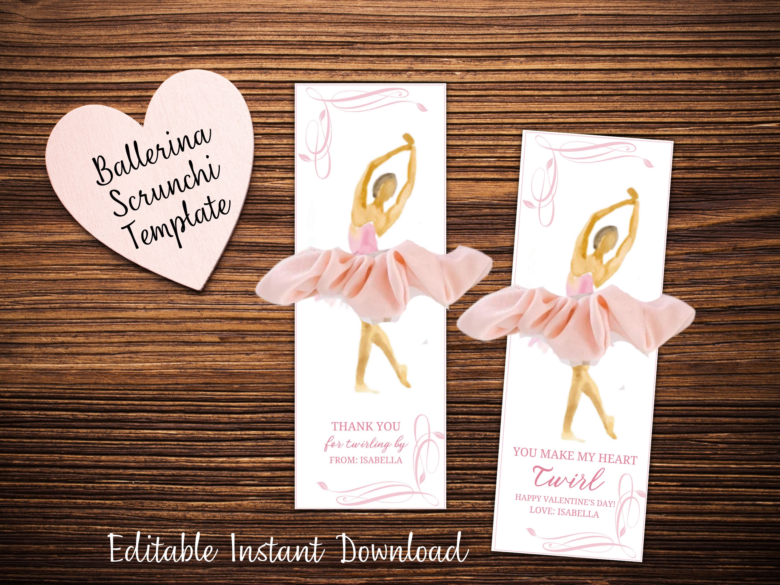 BALLERINA パンフレット Ballerina Scrunchie Card Template, Ballet Dancer Party Favour