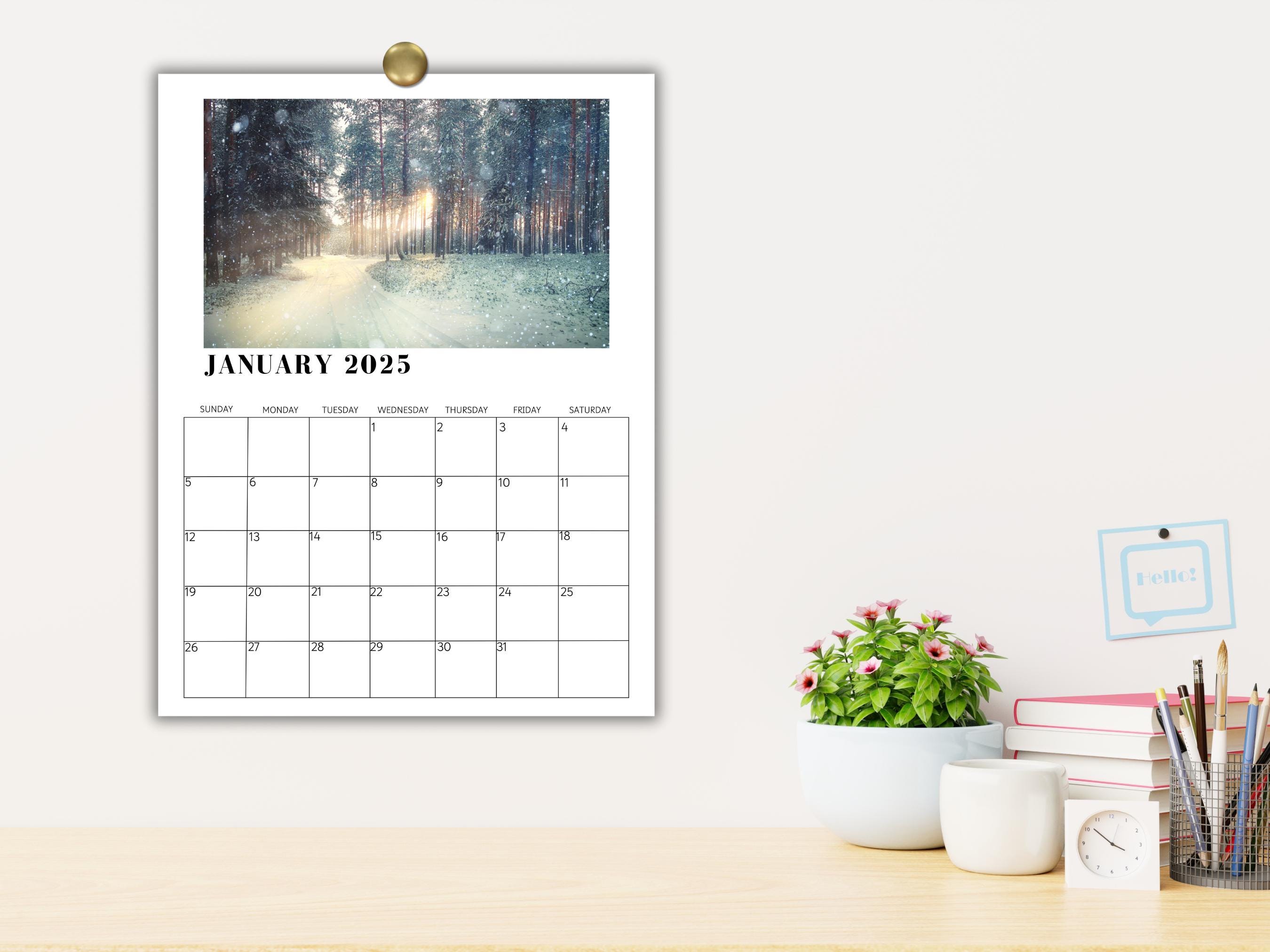 2025 Editable Calendar | Canva Template | Canva Frame | Editable ...