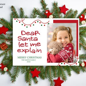 Beste kerstman fotokaartsjabloon, vakantiefotokaart afdrukbaar, DIY kerstkaart, 5 x 7, bewerkbare direct downloaden, fotokaart, xmas
