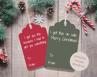Set of 9 Sarcastic Christmas Gift Tags, Printable Christmas Gift Tags, Digital Funny Sarcastic Gift Labels, Humorous Holiday Birthday, funny