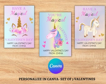 Unicorn Valentine's Day Cards, Printable Valentine's Printable Valentine Cards, Unicorn Valentine, Printable Valentines for kids, unicorns
