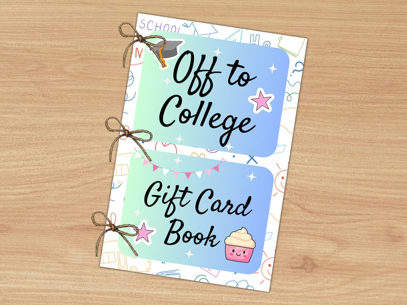 College Geschenkkarte Buch College Care Paket Abitur Geschenk Druckbare Geschenk Karte Buch College-Geschenk für Kinder von den Eltern Bild 8