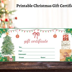 Christmas Gift Certificate Voucher Template, Editable Christmas Coupon, Personalized Voucher, Printable Christmas Gift Certificate,