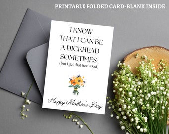Tarjeta para el Día de la Madre Malvada, Tarjeta Sarcástica para Mamá, Tarjeta para el Día de la Madre Grosera, Tarjeta Divertida para Mamá, Feliz Día de la Madre, Tarjeta Divertida para el Día de la Madre, Imprimible