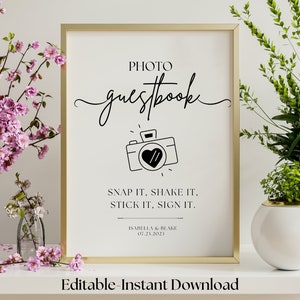 Photo Guest Book Sign, Wedding Photo Guestbook Sign, Photo Guestbook Printable, Personalized Wedding Guestbook Sign, Wedding printable