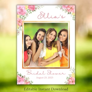 Selfie Photo Prop Frame EDITABLE, Ready to Use, Photo Style Bridal Shower / Baby Shower / Wedding Photo Booth, Photo Prop, Selfie Frame