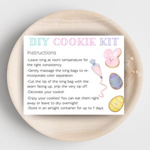 Easter DIY Cookie Kit Instructions. Printable Instructions Card for DIY ...