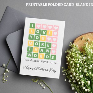 Cartão Wordle de feliz dia das mães, você significa o Wordle para mim, cartão engraçado do dia das mães para a mãe, quebra-cabeça de palavras cartão do dia das mães para ela