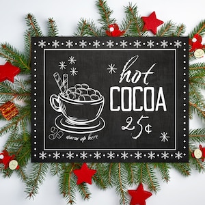 Hot Chocolate Bar Labels -Hot Cocoa Bar Sign - Hot Cocoa Bar Labels - Winter Hot Chocolate Bar tags - Holiday party tags - Christmas Party