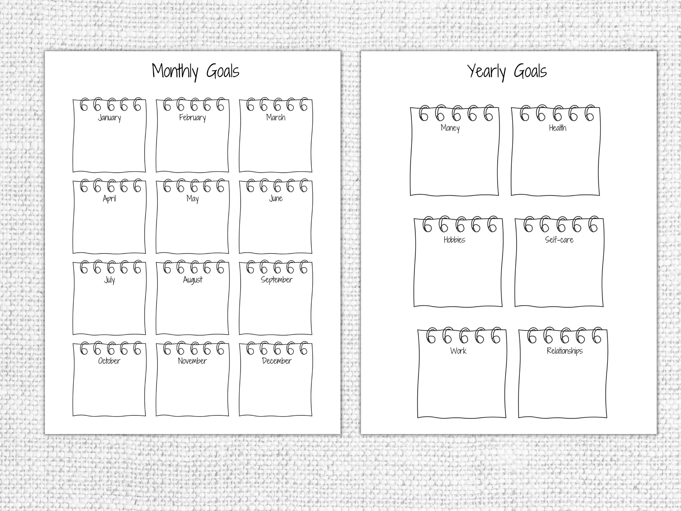 Yearly Trackers Bundle - Printable A5 Journal Pages -printable Tracker ...