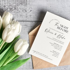 Minimal Wedding Rehearsal Template ,EDITABLE The Night Before Rehearsal Dinner Invitation, Modern Rehearsal Invite, rehearsal dinner invite
