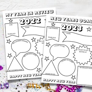 Kids New Year's Resolution Printable Year in Review and - Etsy