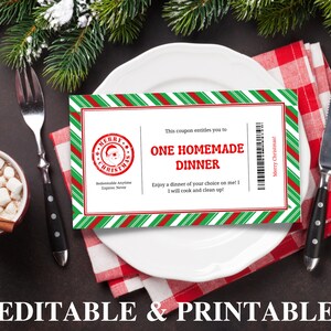 Printable Christmas Coupon Book, Editable Christmas Coupons, Christmas Coupons for Kids, Christmas Gift for Her, Gift for him, coupon book