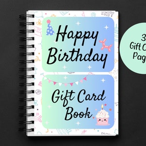 Libro di carte regalo stampabile per ragazza adolescente / Regalo di compleanno per ragazza adolescente / Regalo di festa per ragazza / Regalo di Natale / Titolare della carta regalo, regalo di compleanno per teenager