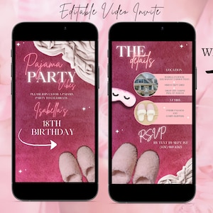 Digital Adult Pajama Party Invitation, Adult Slumber Party, Girl&#39;s Night in Invitation, Sleepover Party, Pajama Party Invite, text evite